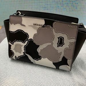 Michael Kors Studded Floral Leather Purse
